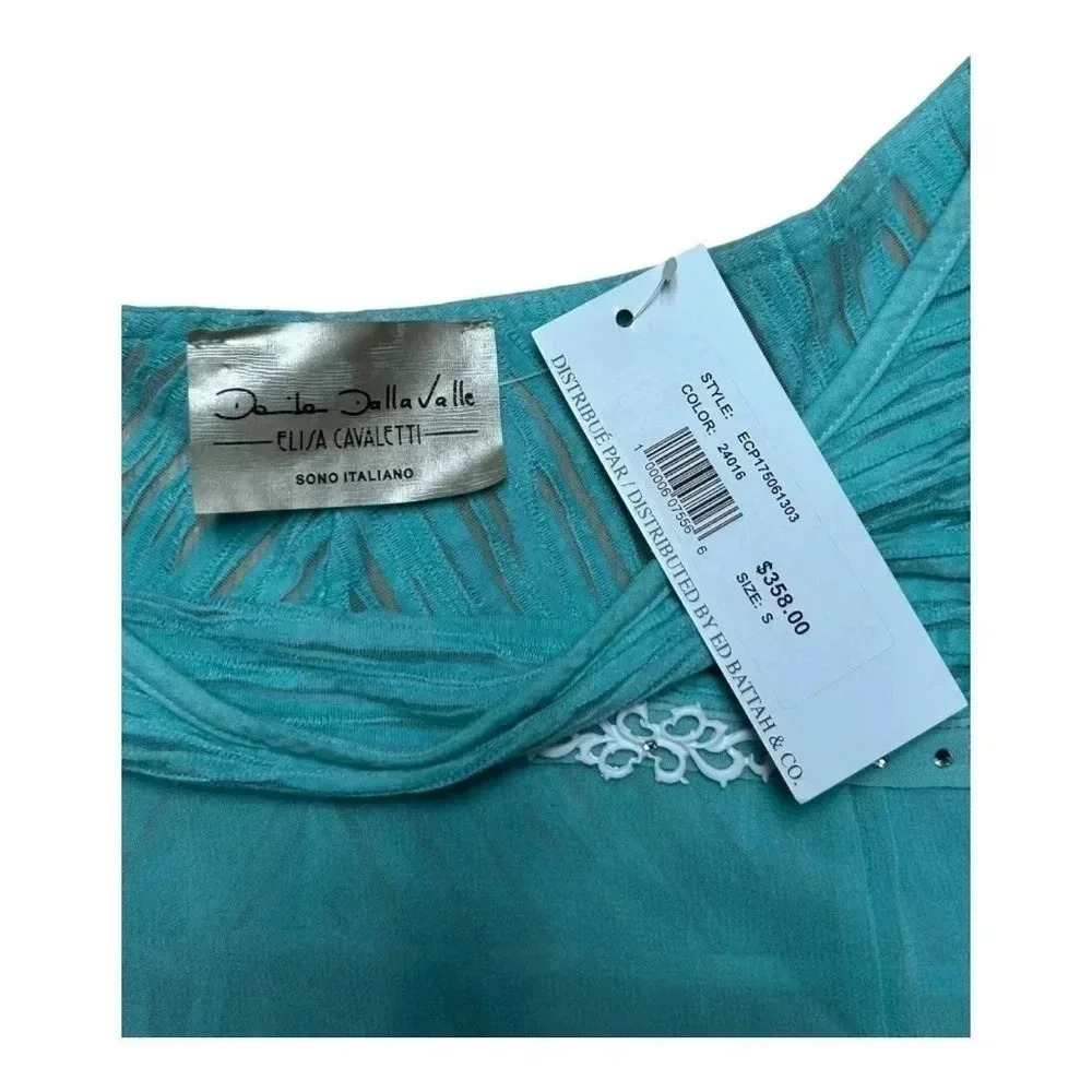 NWT‎  Elisa Cavaletti Teal Lace Tee - Picture 4 of 6